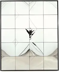 Victor Bonato, Ohne Titel (Spiegelobjekt), 1973, 20 Spiegel in Metallrahmen, auf Holz