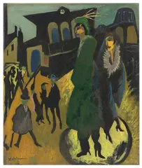 Will Grohmann, Frauen am Potsdamer Platz. Nach 1929, Öl auf Leinwand auf Pappe
