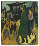 Will Grohmann, Frauen am Potsdamer Platz. Nach 1929, Öl auf Leinwand auf Pappe