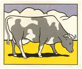 Roy Lichtenstein, Cow Triptych (Cow Going Abstract) Poster, 1982, screenprint in colors