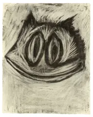 Felix by Joyce Pensato, 2009, Kohle auf Papier, sold Jul 2020