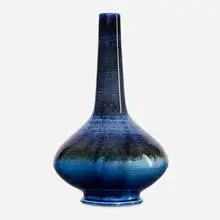 Charles Fergus Binns, vase, 1934, blue hare's fur glazed porcelain