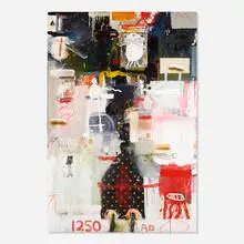 Mimbres Fossils by James Havard, 1989, acrylic and mixed media on panel, sold May 2020