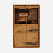 Hannelore Baron, B7, c. 1975, box assemblage with wood, fabric and paper