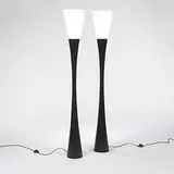 Joseph-André Motte, floor lamps model #J1, pair, c. 1960, lacquered wood, glass