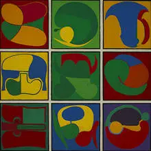 N.Y. 698 by Kawashima Takeshi, 1968, acrylic on canvas, sold Mar 2006