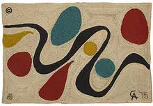Turqoise weaving by Alexander Calder, 1975, wool maguey fiber, sold Mar 2006