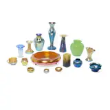 Various Makers, An Assorted Group of American Glass Cabinet Vases, Cups, Bowls and Objects, An Assorted Group of American Glass Cabinet Vases, Cups, Bowls and Objects