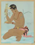 Paul Jacoulet, Le Betel "Yap"; Preparatifs pour L'Hiver. Pouh-Zan: Corée (Miles 64; 116), 1940; 1951
