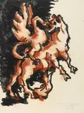 Jacques Lipchitz, The Bull and the Condor, 1962, Lithograph in colors with hand-coloring, on Rives BFK paper