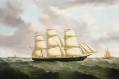 Joseph Heard, T & J. Harrison's Iron Ship Philiosopher passing Holyhead on her maiden voyage to India, 19 June 1857, oil on canvas