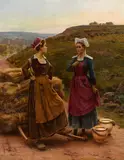 César Pattein, De retour des champs (Returning from the fields), oil on canvas