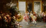 Jean-Paul Sinibaldi, La fête galante, oil on canvas laid down on panel