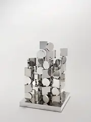 Radoslav Kratina, Variabile. 1970er-Jahre, Objekt mit 80 beweglichen Zylindern und Quadern aus Aluminium
