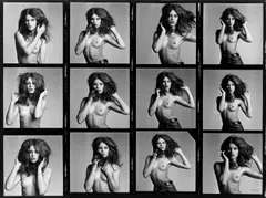 Werner Bokelberg, Uschi Obermaier, 1969, Späterer Silbergelatineabzug, Collage von 4 Kontaktstreifen