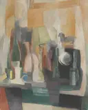 Elisabeth Epstein, Nature morte à la pendule, 1936, Öl auf Leinwand