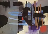 In den grauen Raum by Fritz Winter, 1951, Öl auf Papier, sold May 2008