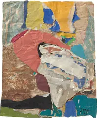 Asger Jorn, Simone et son Jules, 1969, Décollage und Gouache