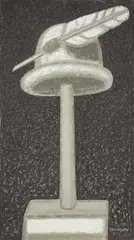 Bruno Goller, Hut mit Feder, 1978, Öl auf Leinwand