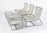 Walter Lamb, Lounge chairs with ottomans (3), c. 1950, Brown Jordan