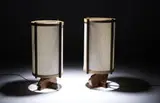 Table lamps (2) by George Nakashima, c. 1955; this example executed 2003 at the Studio by Mira Nakashima, sold Dec 2008