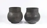 Stan Bitters, Large vessels (2), c. 1980, Matte black glaze