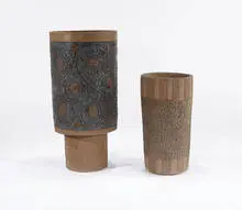 Stan Bitters, Cigarette urn, c. 1960s, Clay with a glaze wash finish