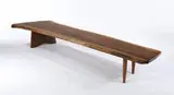 Long bench by George Nakashima, c. 1958; this example executed 2003 at the Studio by Mira Nakashima, sold Dec 2008