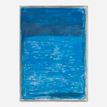 James Lechay, Vertical Landscape with Dark Sky, 1986-1987, watercolor on paper mounted to board