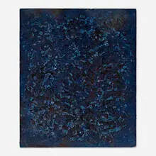 Untitled by Robert Piesen, 1970, mixed media on panel, sold May 2020
