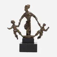Mother and Children by Chaim Gross, bronze on wood base, sold May 2020