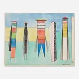 Attilio Salemme, Initiation, 1953, ink and watercolor on paper