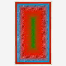 Reflections IV by Richard Anuszkiewicz, 1979, screenprint on Masonite, sold May 2020