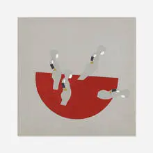 Ernest Trova, Untitled (Red), oil and pencil on canvas