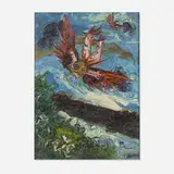 Peter Dean, Birdman Over Hudson, 1968, oil on board