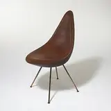 Arne Jacobsen, Drop chair, 1958, leather, copper