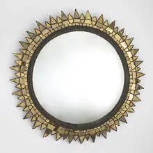 Line Vautrin, Soleil a Pointes convex mirror, c. 1955, talosel, resin, mirrored glass