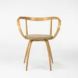 Pretzel armchair, model #5891-1 by George Nelson & Associates, 1957, birch, upholstery, sold Mar 2006