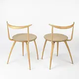 Pretzel side chairs model #5890-1, pair by George Nelson & Associates, 1957, birch, upholstery, sold Mar 2006