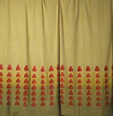 curtains from the Albert Adelman House, Fox Point, Wisconsin, pair by Frank Lloyd Wright, 1948, wool and metallic thread, sold Mar 2006