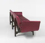 Edward Wormley, La Gondola sofa, model #5719, 1957, mahogany, silk