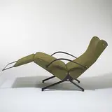 P40 lounge chair by Osvaldo Borsani, 1955, enameled steel, rubber, upholstery, brass, sold Mar 2006