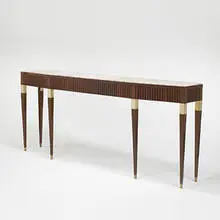 Grand console by Paolo Buffa, c. 1957, palisander, marble, brass, sold Mar 2006
