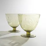 Guido Balsamo Stella, chalices, pair, c. 1930, etched glass