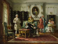 Vernon Ward, A game of chess, oil on canvas