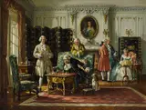 Vernon Ward, A game of chess, oil on canvas
