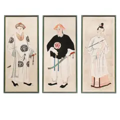 Three paintings of Chinese Figures by unknown Artist, offered Apr 2021