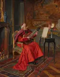 Bernard Louis Borione, The Cardinal's solo, oil on canvas