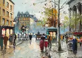 Antoine Blanchard, Flower Market, Madeleine