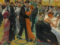 Gabriel Deluc, Le cabaret, oil on canvas laid down on panel